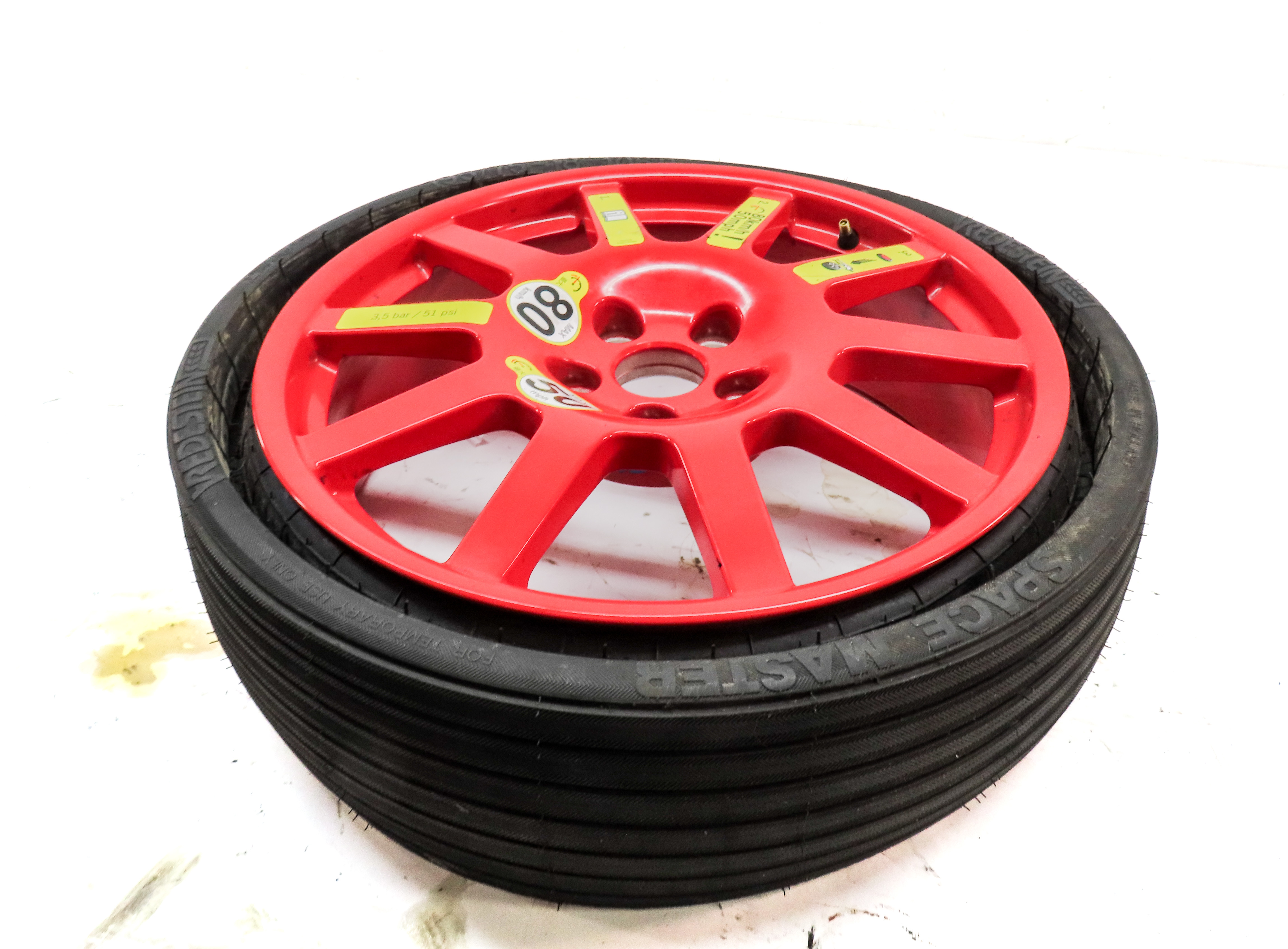 2019-2024 PORSCHE MACAN (95B) 18x6 EMERGENCY ROADSIDE SPARE TIRE WHEEL RIM (RED) — exact item pictured
